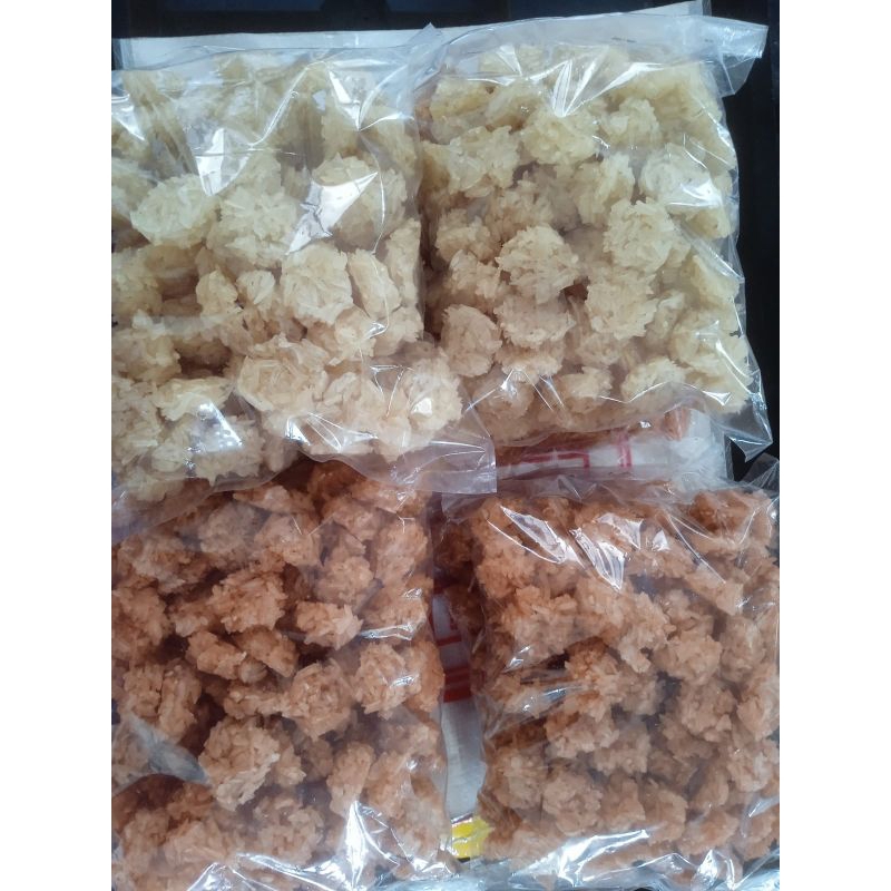 Rengginang mentah merek AE rasa terasi dan original bawang kerecek atau kerupuk buat camilan