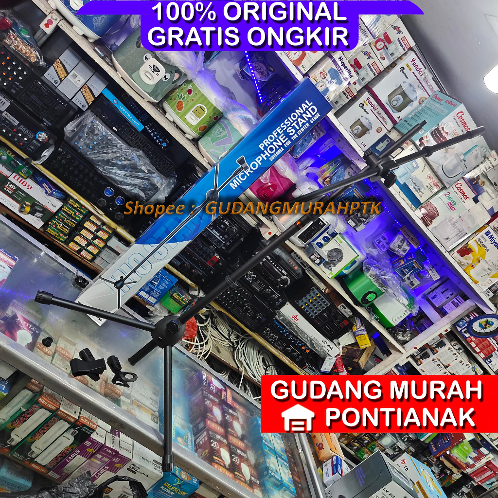 STAND MIC BLACK SPIDER Bracket Berdiri Tiang Mic MS100 / BLACKSPIDER MS 100 ORIGINAL