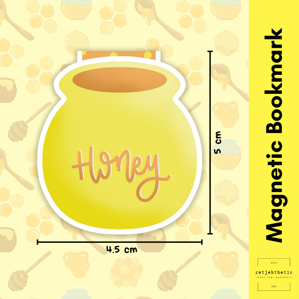 

Magnetic Bookmark: Honey Pot | Pembatas Buku Premium Waterproof Aesthetic