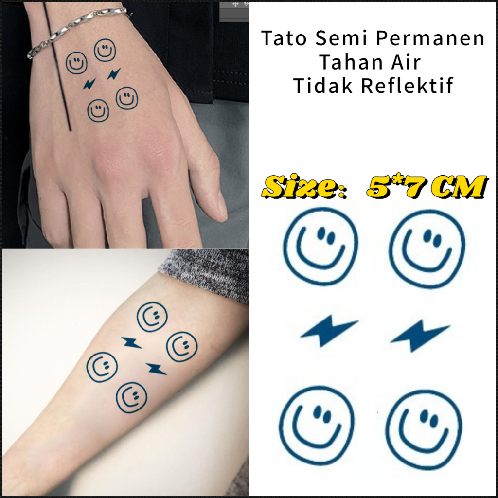 

【OKTATO】Stiker Tato Mini 5x7CM | Semi Permanen & Waterproof | Pack 10pcs