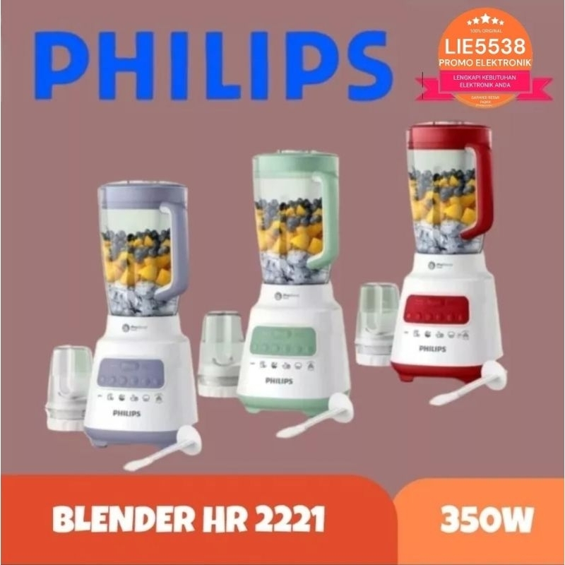 BLENDER PHILIPS HR 2223 / HR2223 / HR2221 / HR 2221 PLASTIK 2L GARANSI RESMI