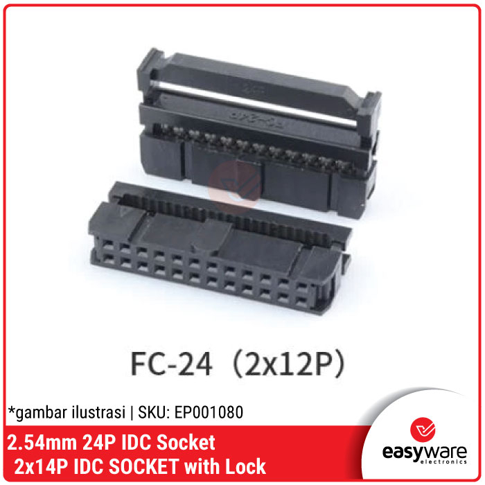 24P IDC SOCKET 2x12P IDC SOCKET FEMALE 24 PIN IDC KONEKTOR SOKET IDC FC-24P