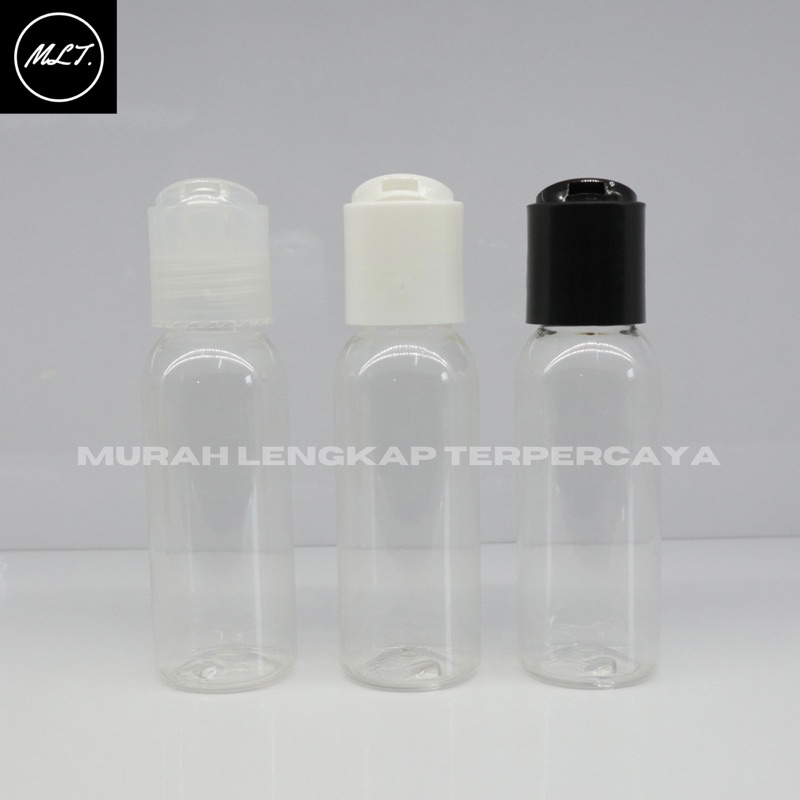 BOTOL BR 60ML NECK 24 TUTUP PRESSTOP BENING HITAM PUTIH 60 ML N24 PLASTIK PRESTOP