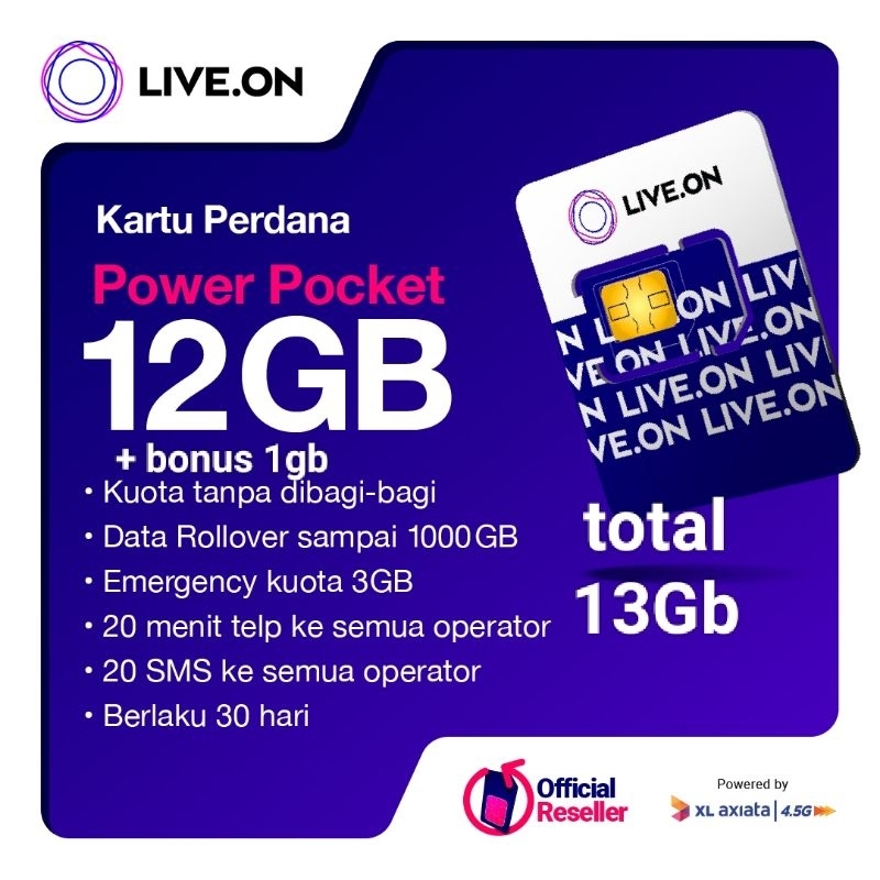 PERDANA LIVE ON XL 13GB kuota utama lebih besar PROMO