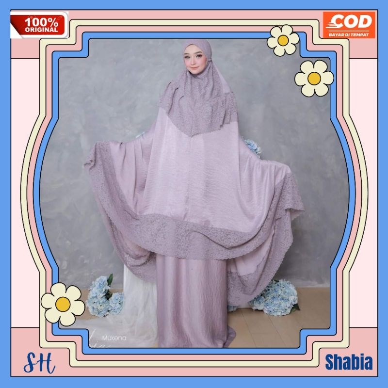 mukena mukenah rukuh alat sholat dewasa wanita potongan katun bordir renda tile shabia arrafi terbar
