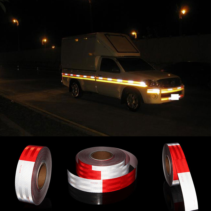 30meters/Pc Stiker Reflektor Stiker Dishub 3m Reflektive Tape Mobil Truk Merah Putih