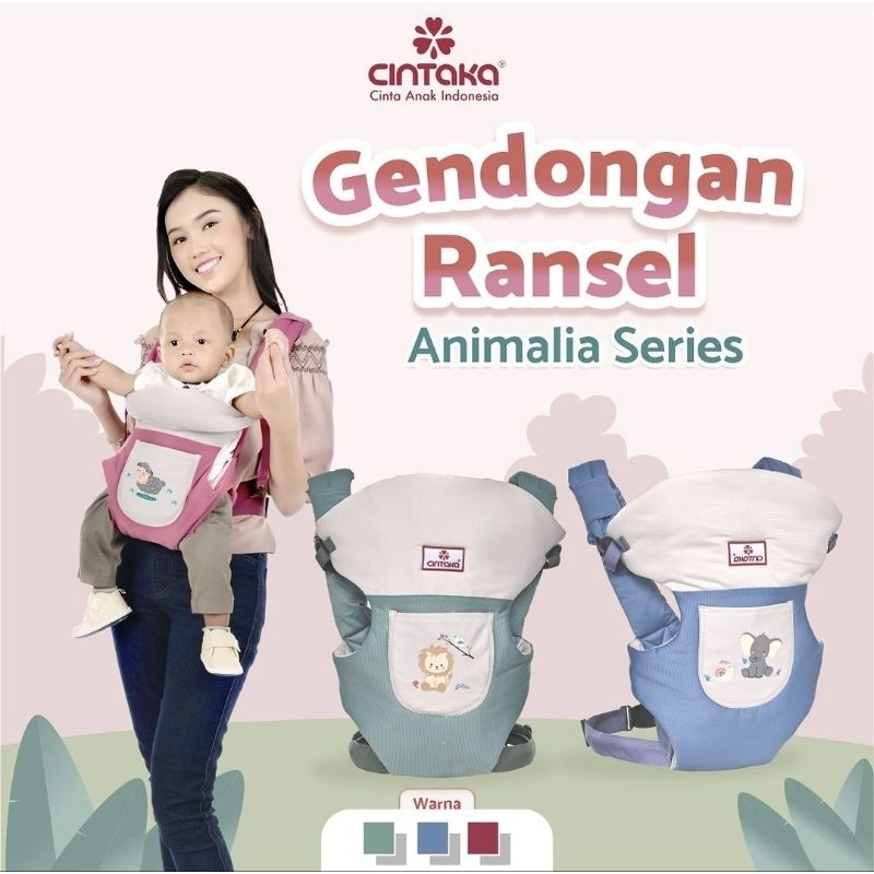 Cintaka Gendongan Bayi Ransel Double Fungsi Saku Print Animalia Series - CBG 3132