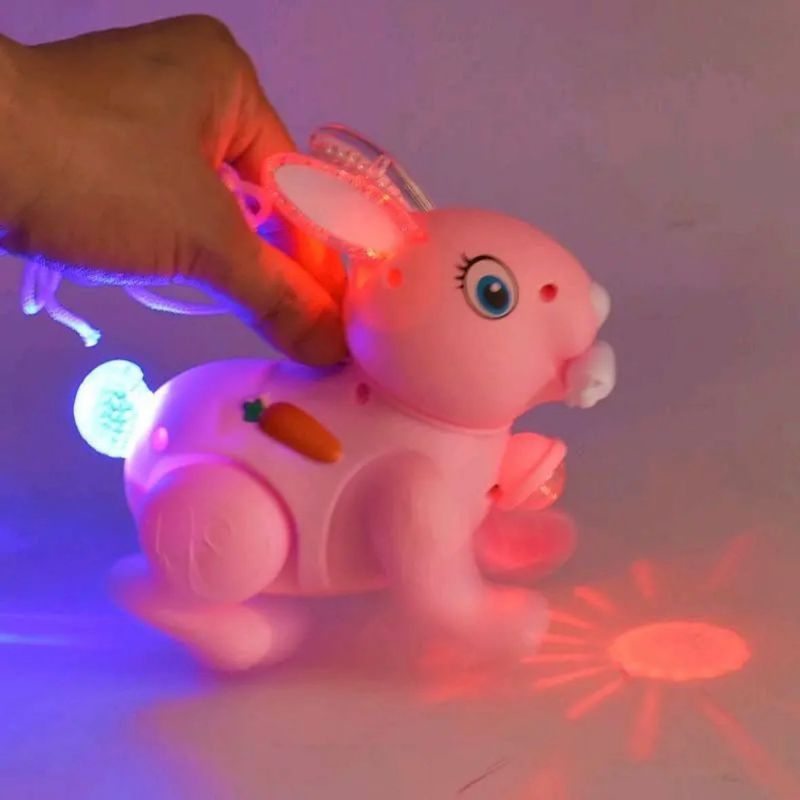 Mainan Anak ROBOT RABBIT B/O Mainan Kelinci Loncat Lampu Dan Musik