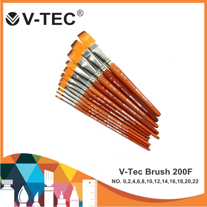 

V-Tec Artist Brush 200F / Kuas Lukis / Kuas Pipih / Flat Brush