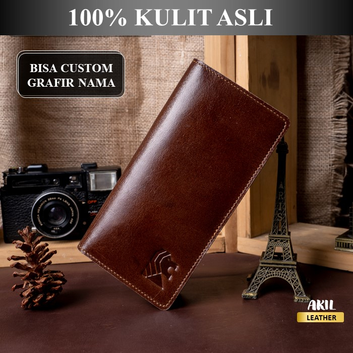 Dompet Panjang Kulit Pria Branded Cowok Keren Terbaru Reven Apollo Long Leather Wallet Bahan 100% Kulit Sapi Asli Original Premium