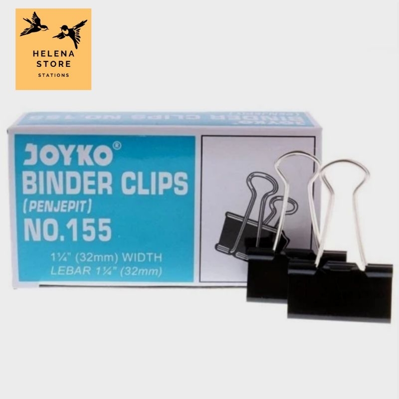 

HELENA - (ECERAN) Joyko Binder Clips No. 155 Penjepit Kertas Hitam 32 MM