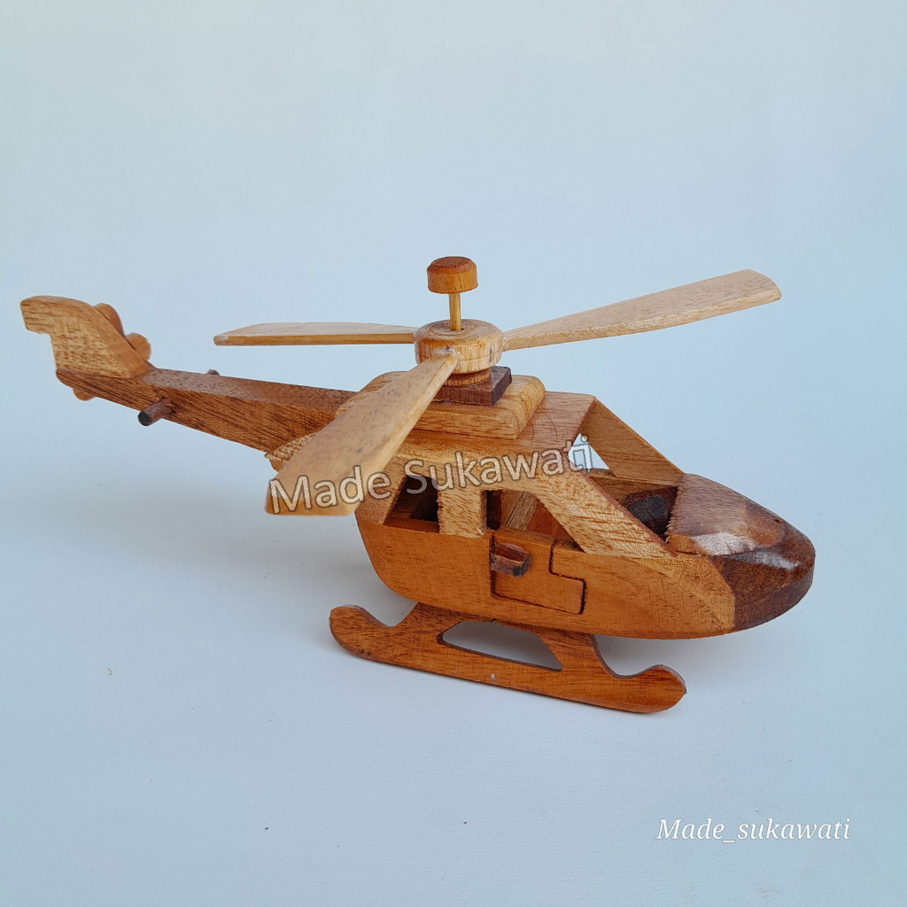 Miniatur mobil klasik motor pesawat helikopter kerajinan kayu handmade