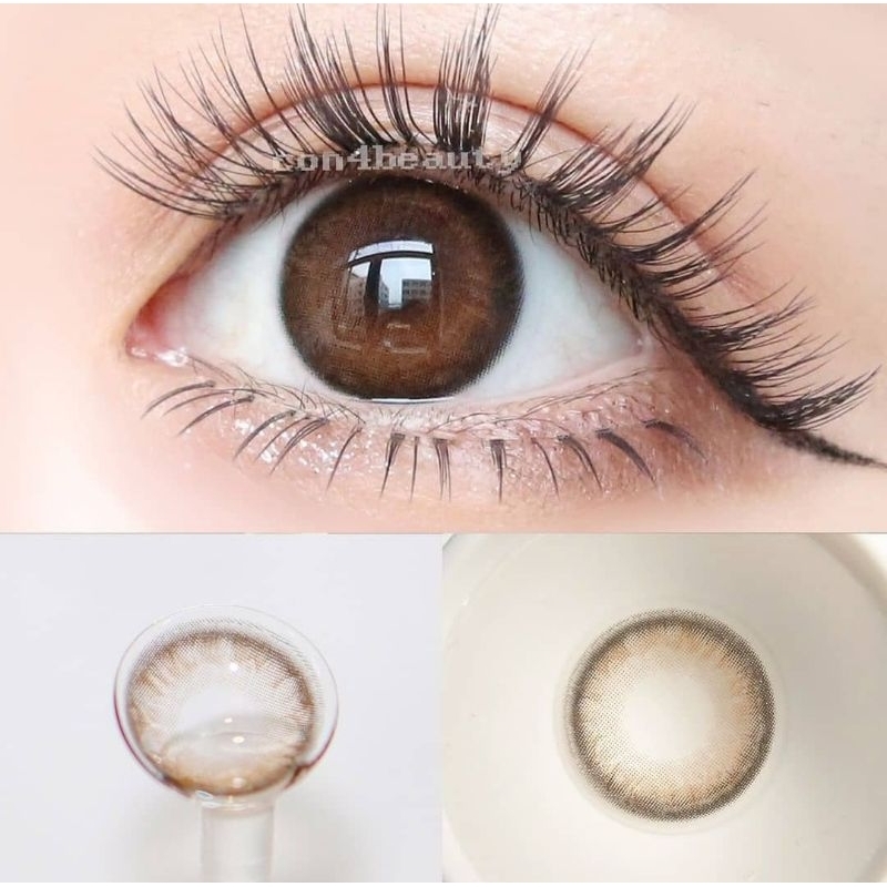 Softlens Kitty Kawaii Mini Kelly Brown / Gray / Coklat / Abu Normal Minus Beda Minus