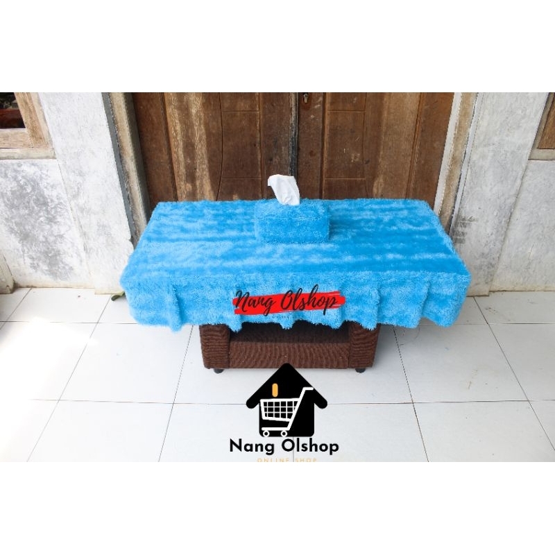 COD Taplak Meja Ruang Tamu Rumbai Murah/ Taplak Meja Tamu Model Rumbai Uk100x50xRumbai 20cm / Taplak Meja Rumbai Ruang Tamu Murah Bulu Rasfur Lembut