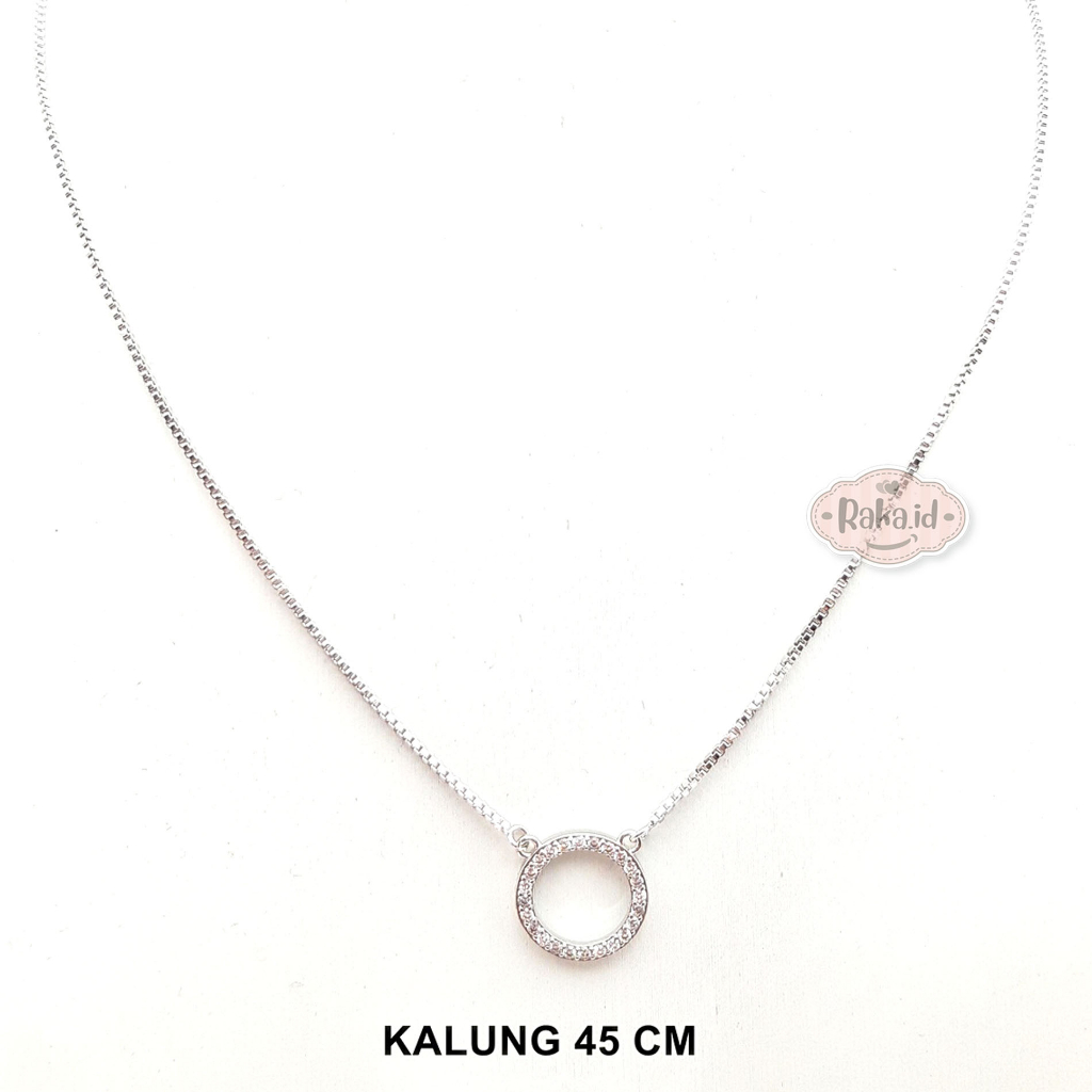 Kalung Wanita / Kalung Dewasa Rantai Italy Motif Baris Ring Silver 948