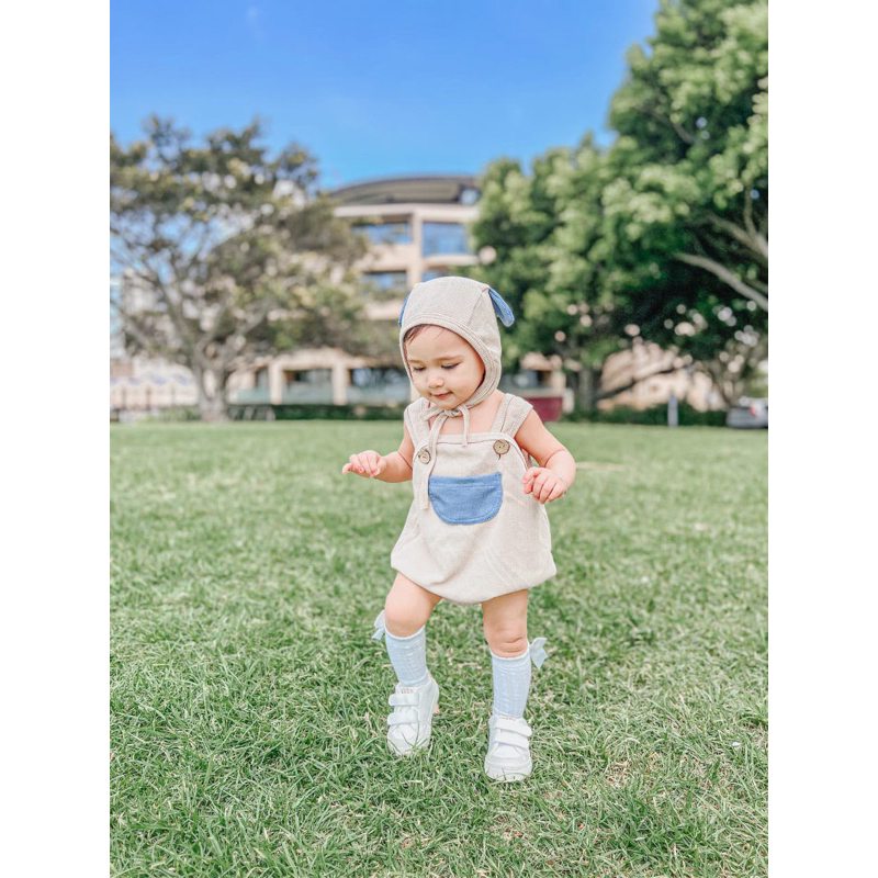 [12.12 SALE ] MIOUBABY -  overall free bonnet / overall baby / overall bayi / jumpsuit bayi / bodysuit bayi / selimut bayi / romper bayi / romper baby / baju kodok anak / overall anak / hadiah lahiran