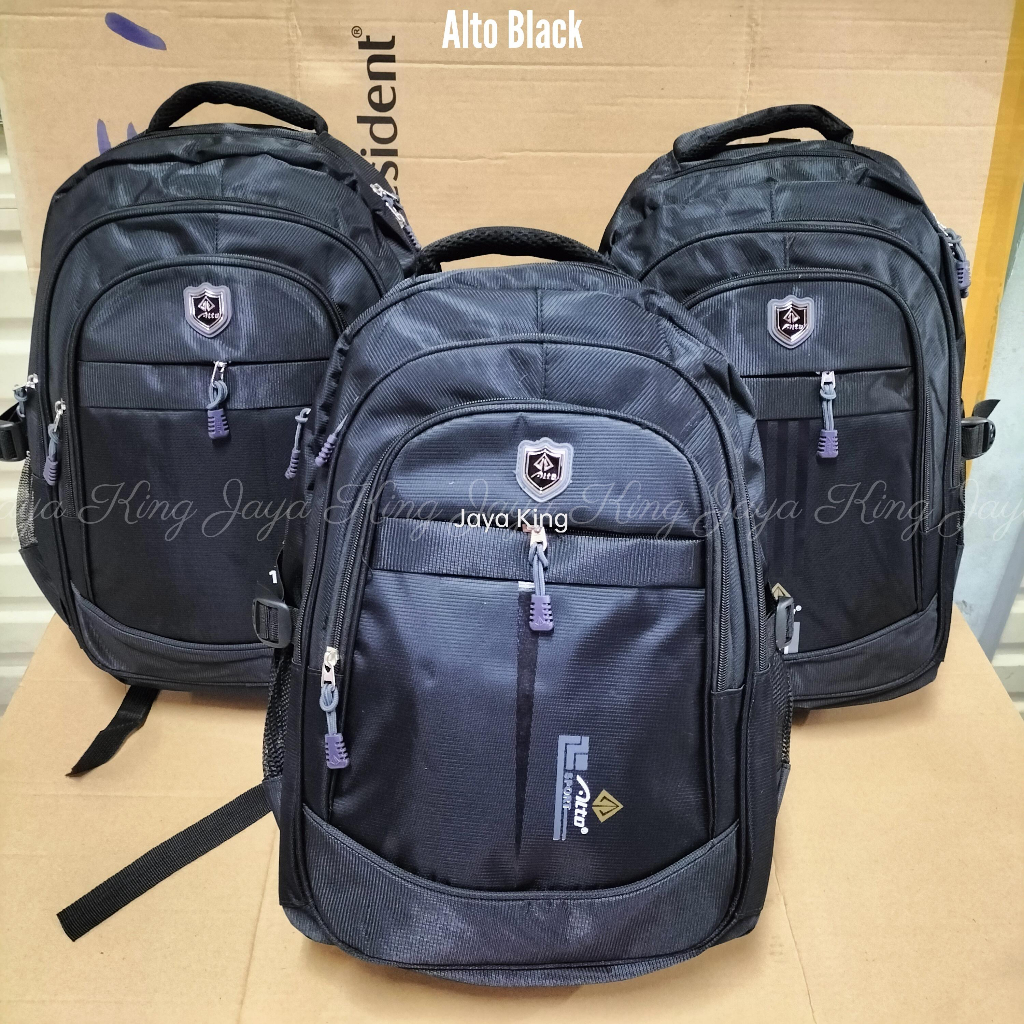 Ransel Alto Tas Sekolah Besar 18 Inch Anak Laki Perempuan Warna Gelap