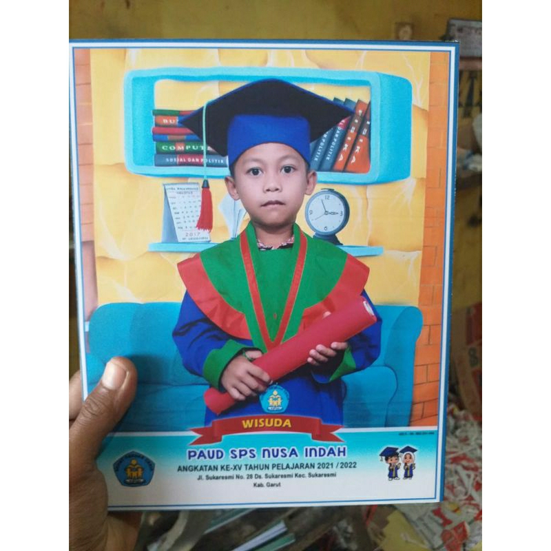 Cetak Photo Frame Manasik / Wisuda || Photo Block Linen || Cetak Foto Glossy atau  Doff size 8R dan 