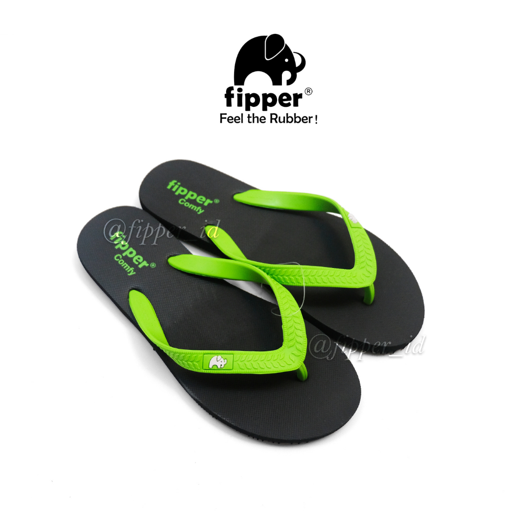 Sandal Fipper Comfy Original for Man/Woman - Black/Green(Apple)