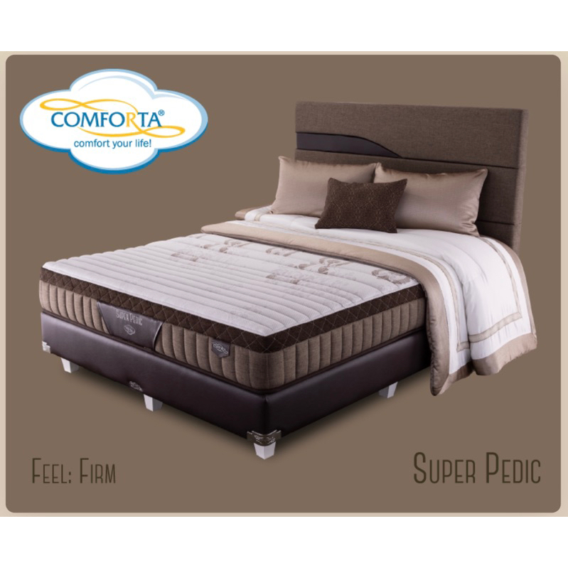 Kasur Spring Bed Comforta New Super Pedic (Full Set) Uk 180x200
