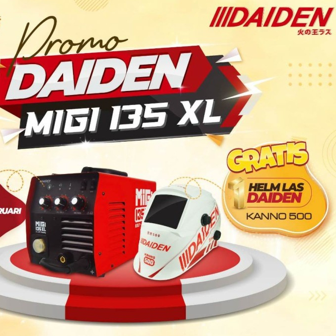 Mesin Las MIG DAIDEN MiGi 135XL - Las Co 2 Daiden MiGi 135XL + HELM