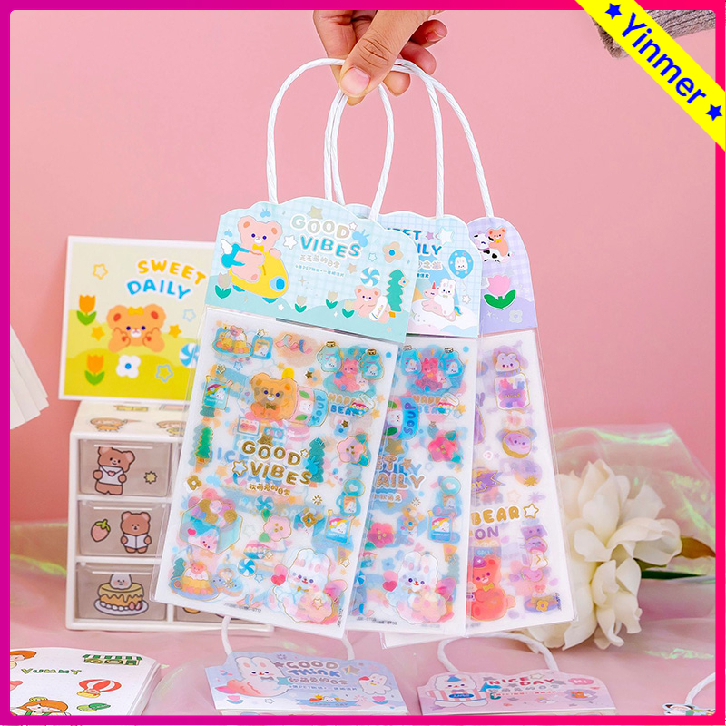 

COD✨Stiker dekoarasi tumblr set 4 Lembar sticker lucu Murah-Yinmer
