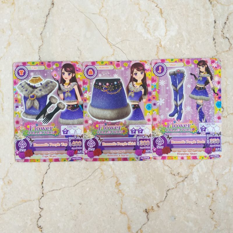 Aikatsu Indo Campaign Flower Collection Romantic Purple Set Ran