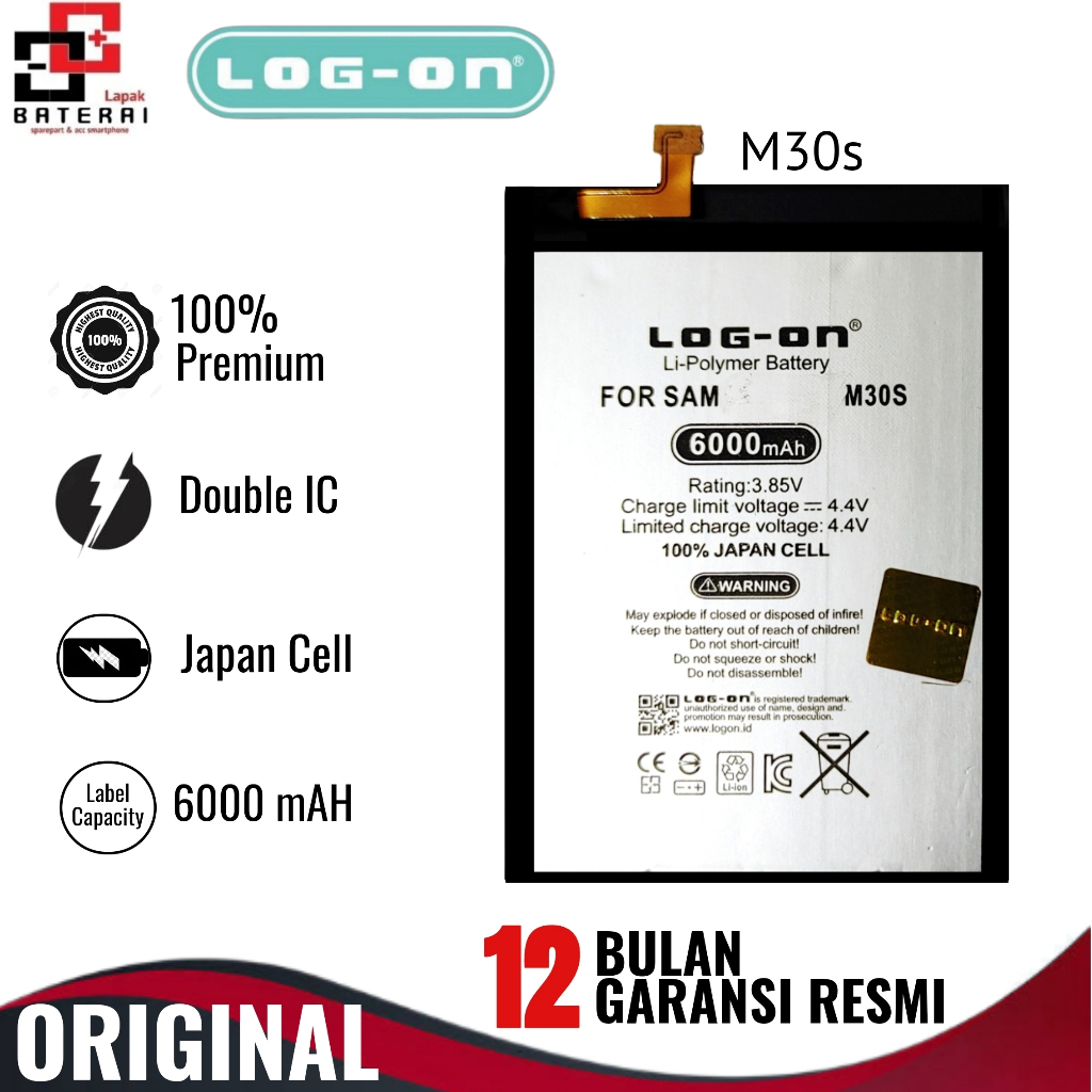 Log on - EB-BM207ABY Samsung M30s / M21 / M31 Double IC Battery Baterai Batre