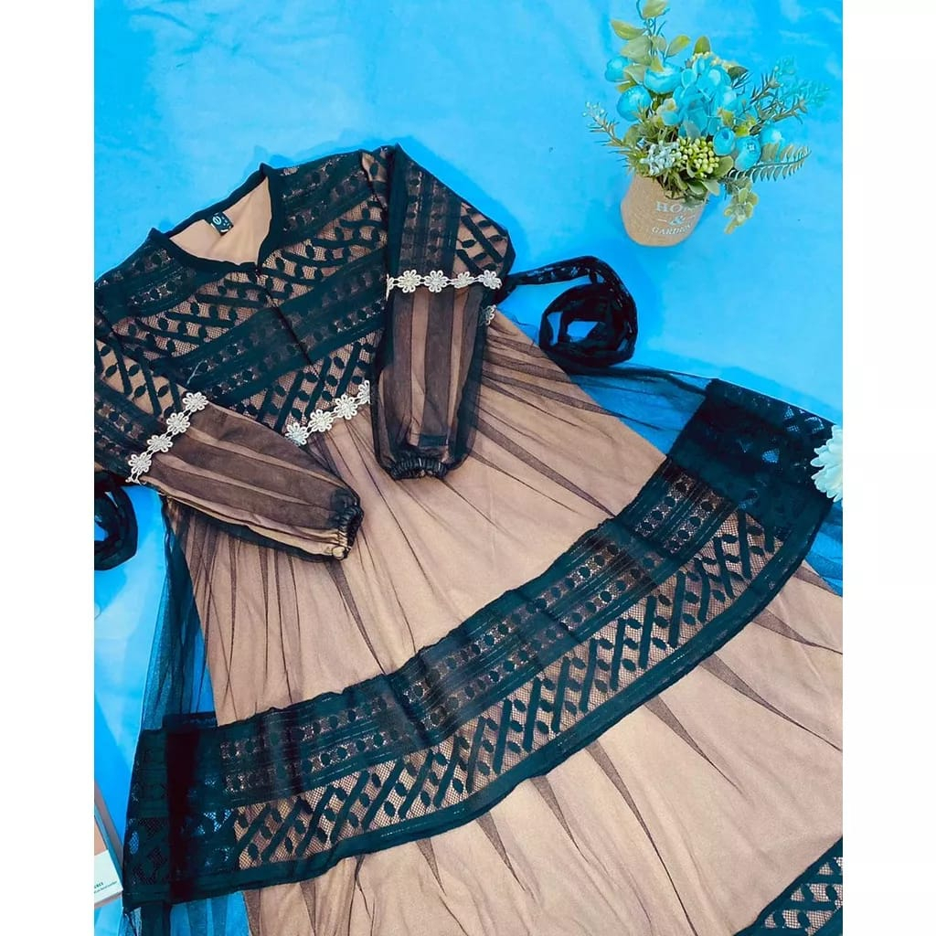 GAMIS ANAK PEREMPUAN BRUKAT TILE // GAMIS MEWAH PESTA TERBARU KEKINIAN TRENDY