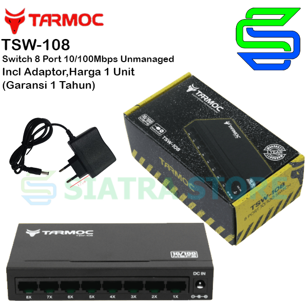 Tarmoc TSW-108 Switch Unmanage 8 port 10/100Mbps Metal Case