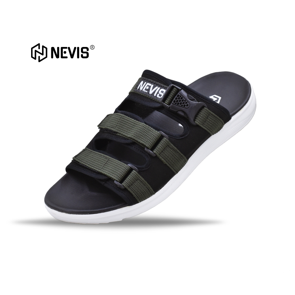 SANDAL PRIA ORIGINAL NEVIS NVS 65 SENDAL SLOP SLIDE SLIP ON HIKING GUNUNG DISTRO CASUAL TERBARU KEKINIAN