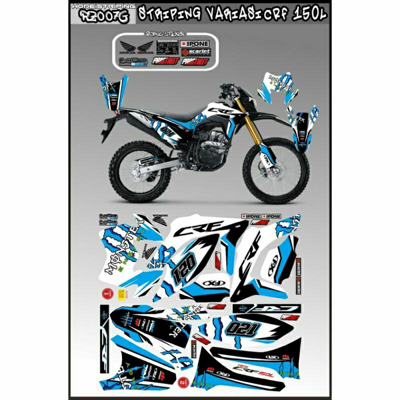 Striping stiker honda crf 150 L / stocker motor Honda crf 150 / variasi /lis crf