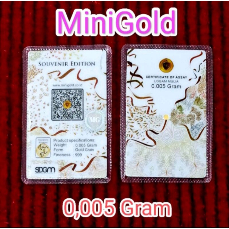 mini gold 0,005 gram logam mulia