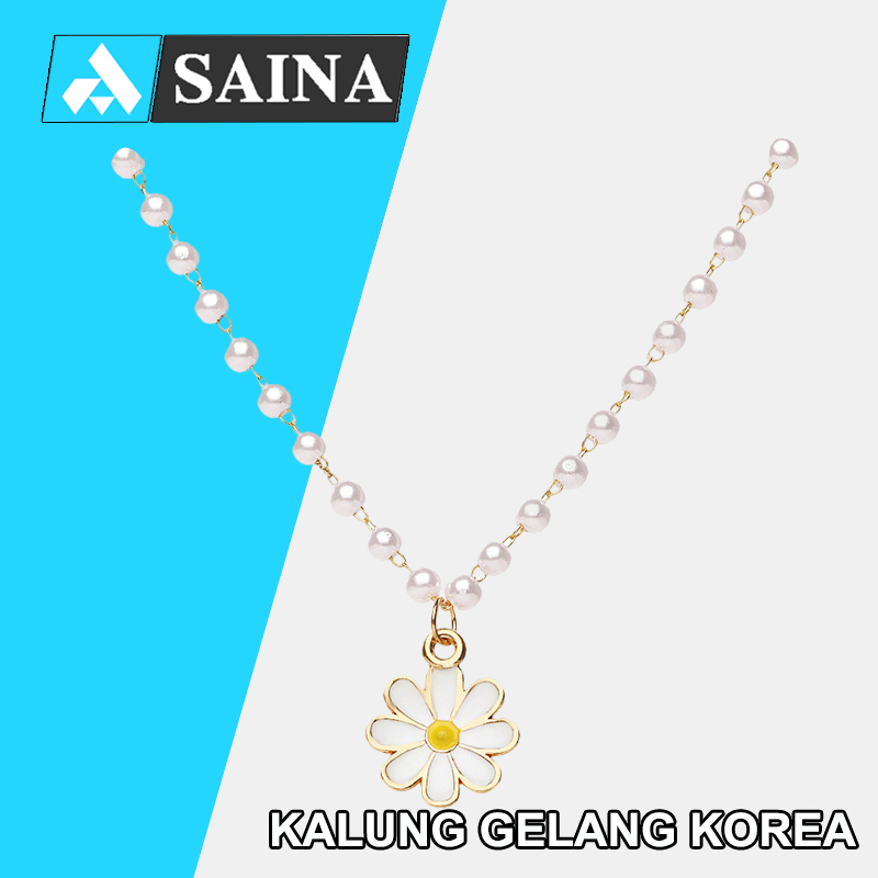 Kalung Kekinian Wanita Fashion Kalung Gelang Bunga Korea Kalung Perak Perhiasan Emas