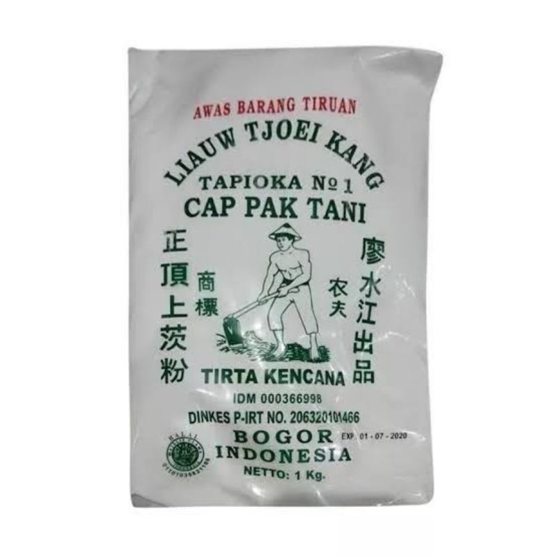 

Tepung Liauw Tjoei Kang Tapioka Sagu tani kanji Cap Pak Tani 1kg