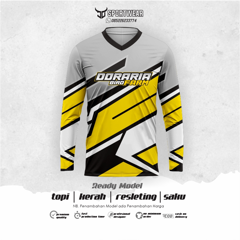 kaos jersey merpati kuning hitam terbaru full printing premium satuan