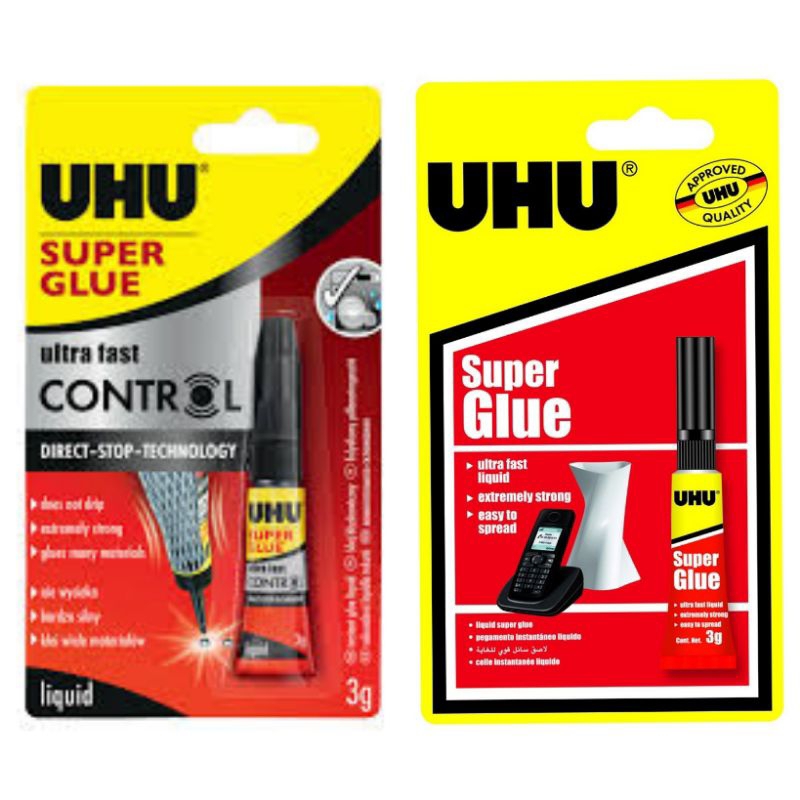 

UHU SUPER GLUE ULTRA FAST MULTI PURPOSE ADHESIVE LEM POWER SERBAGUNA UNTUK BESI PLASTIK KERAMIK KAYU KARET