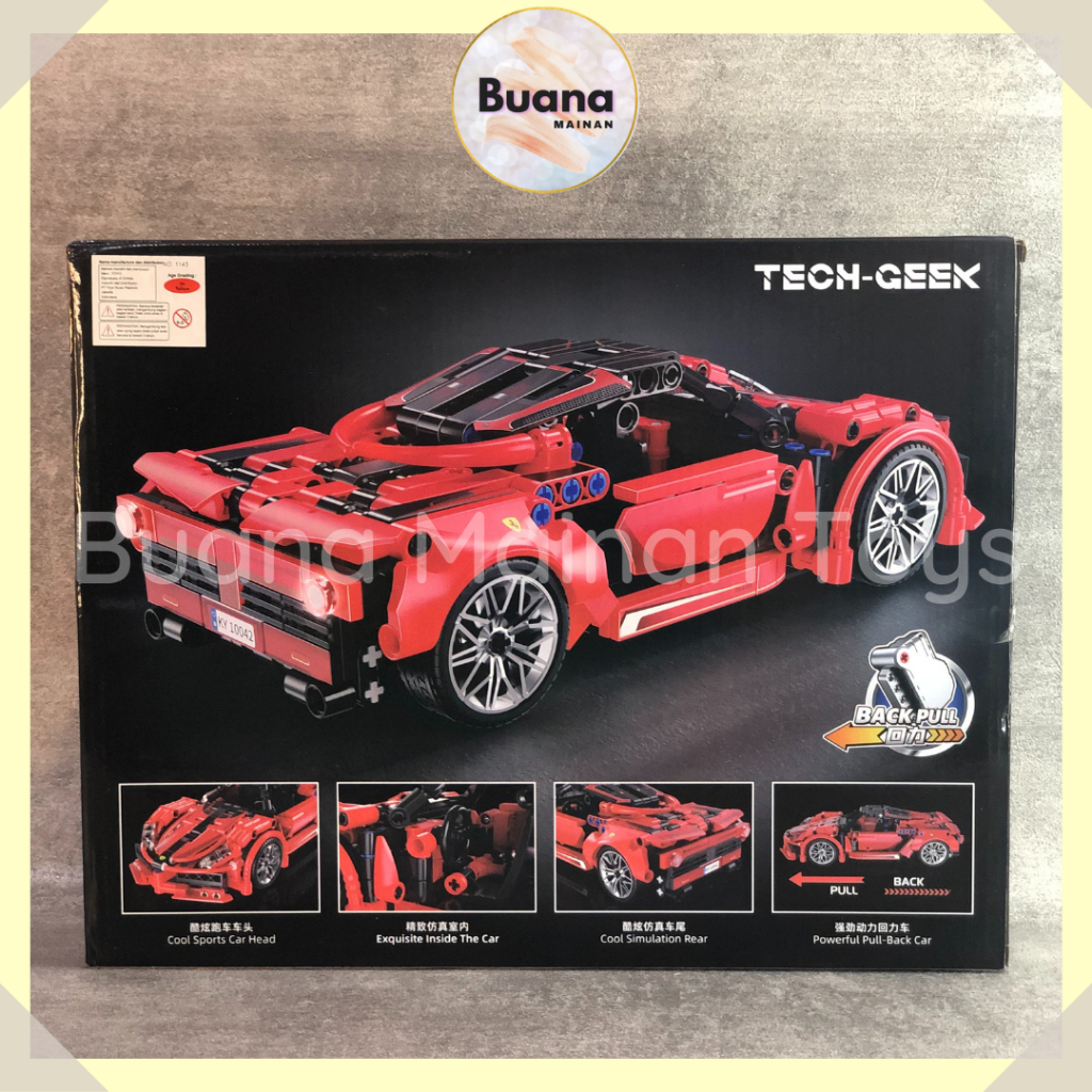 BRICK TECH GREEK SPORT CAR MODEL 1:18 MAINAN EDUKASI ANAK TECHNOLOGY COWO CEWE BRICKS BLOCK MOBIL BALAP