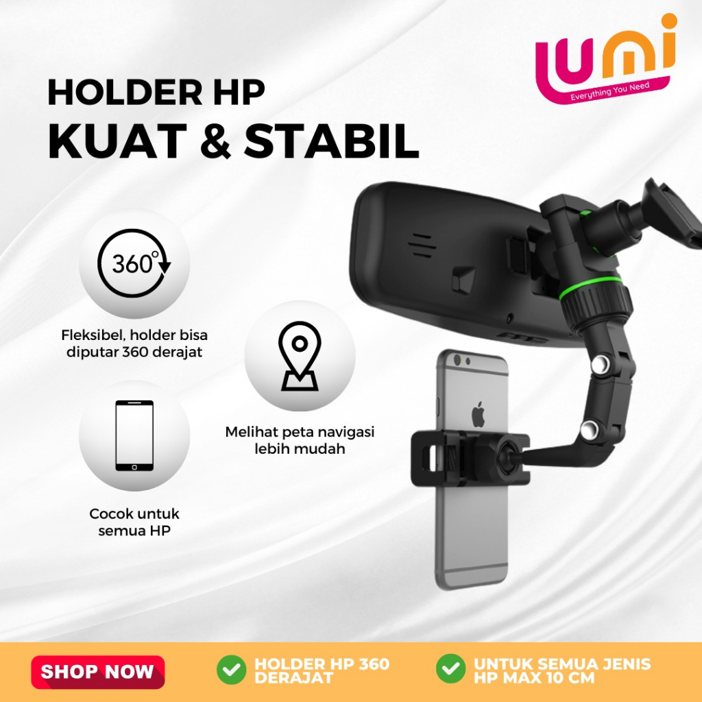 Car Phone Holder HP Jepit Spion Tengah Mobil Universal Handphone Stand Mobil Meja GPS 360 Phone 619 adjustable