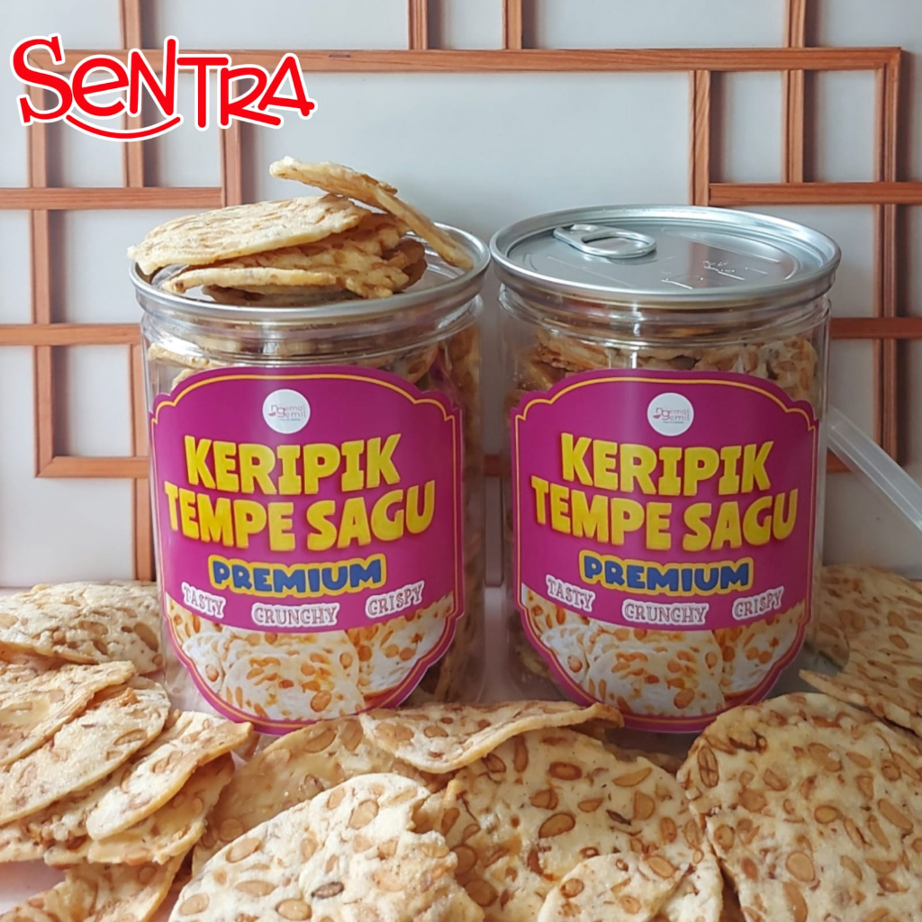 

Keripik Tempe Sagu Premium Kemasan PET CAN