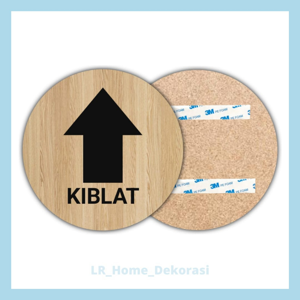 Sign "KIBLAT" | Papan Tanda "KIBLAT" Diameter 20cm | Dekorasi Cafe | Dekorasi Dinding