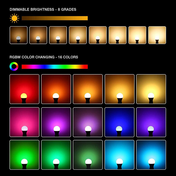 Lampu Kamar Bohlam RGB - 10 WATT - 15 WATT - 16 Mode Warna Kontrol HP dan Remote