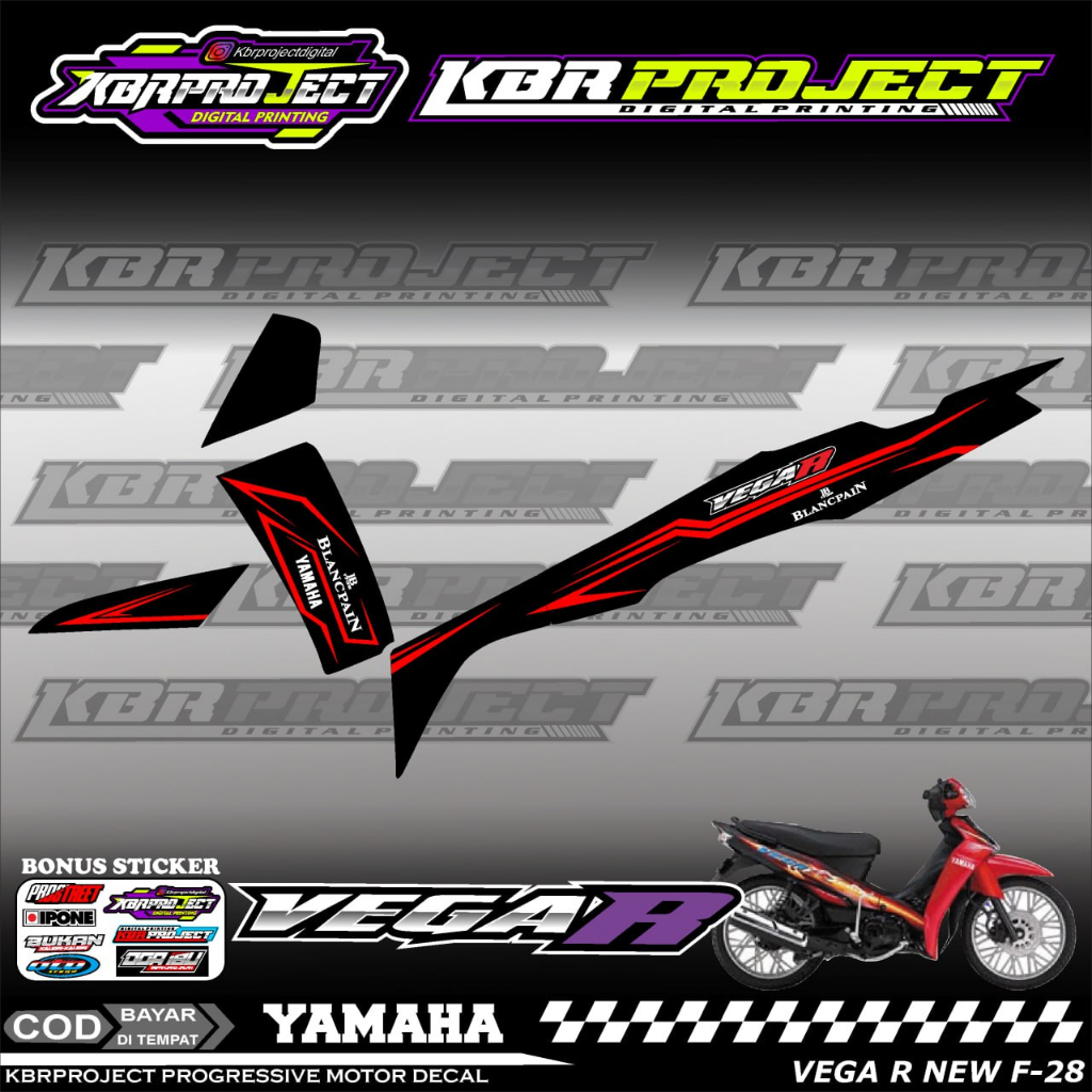 VEGA R NEW STIKER MOTOR KEREN Stiker Striping Lis Variasi VEGA R NEW Stiker Motor YAMAHA Desain Raci