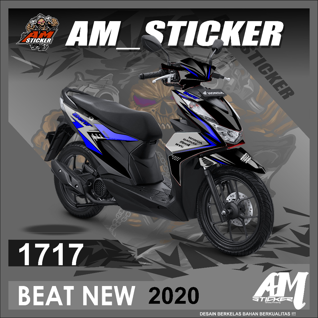 G1717 stiker honda beat new 2020 sticker fullbody variasi logo racing motul sepeda motor beat new