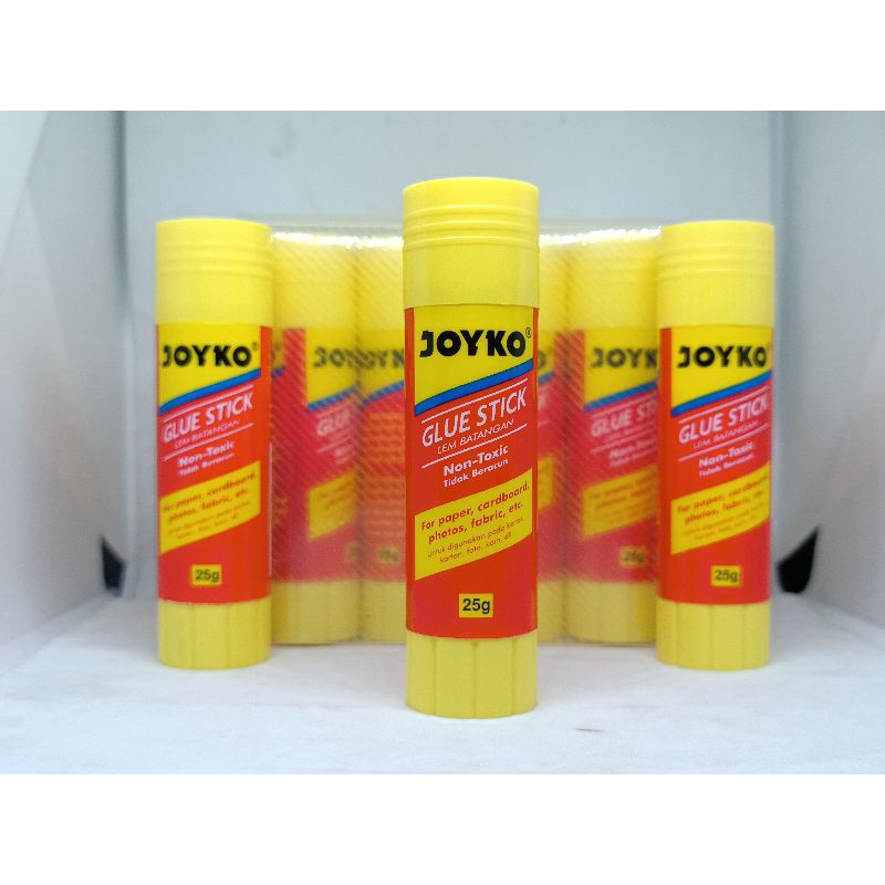 LEM STIK GLUE STICK PUTAR PUTIH KECIL SEDANG BESAR MEREK JOYKO GS09 GS15 GS25 1 PCS