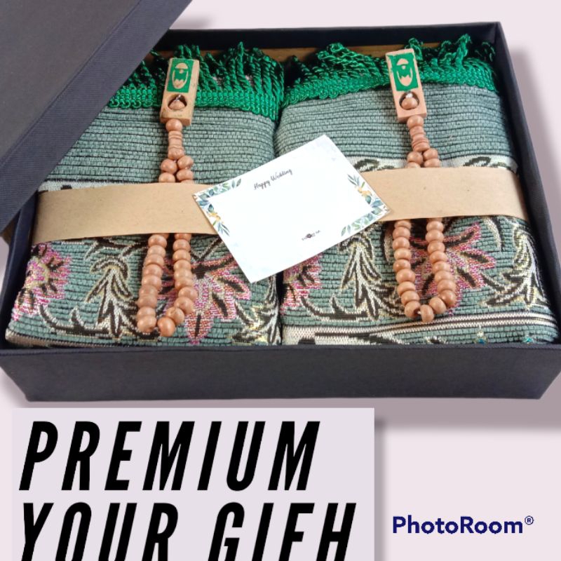 SAJADAH COUPLE / SEJADAH CAOUPLE GIFH BOX PREMIUM MEWAH HADIAH KADO PERNIKAHAN / KADO NIKAHAN / HAMP