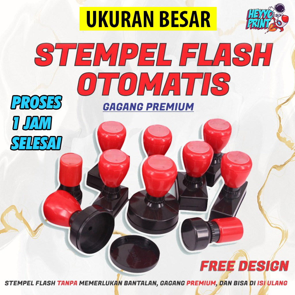 

Stempel Flash/Otomatis/Warna Ukuran Besar Custom Desain