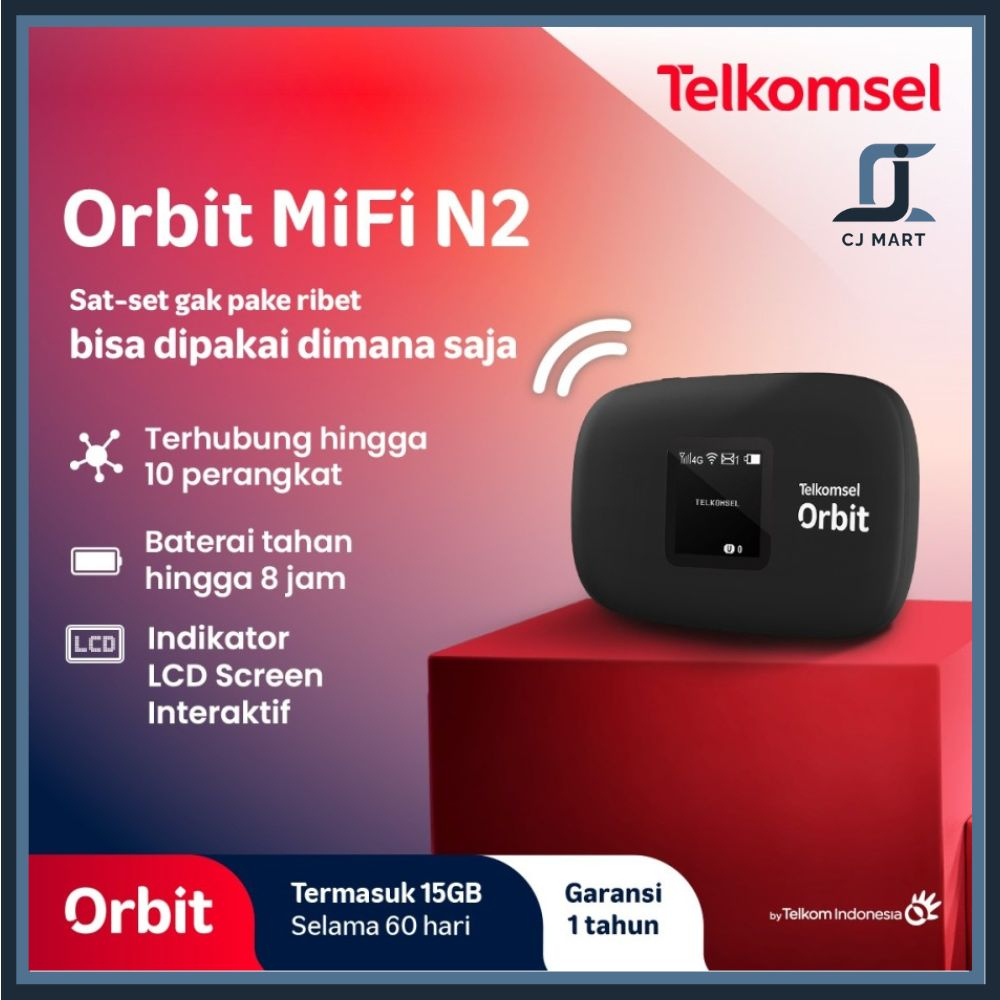 Telkomsel Orbit Mifi N2 Portable Modem Wifi 4G High Speed Bonus Data