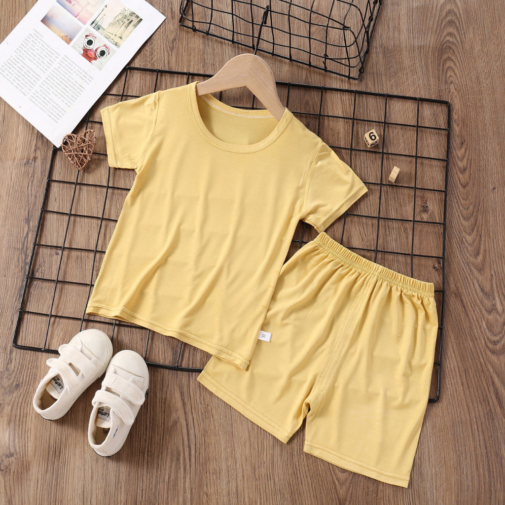 LID9143- Setelan Baju Kaos Celana Pendek Set 2in1 Setelan Polos Cewek Cowok - Your Affordable Quality!