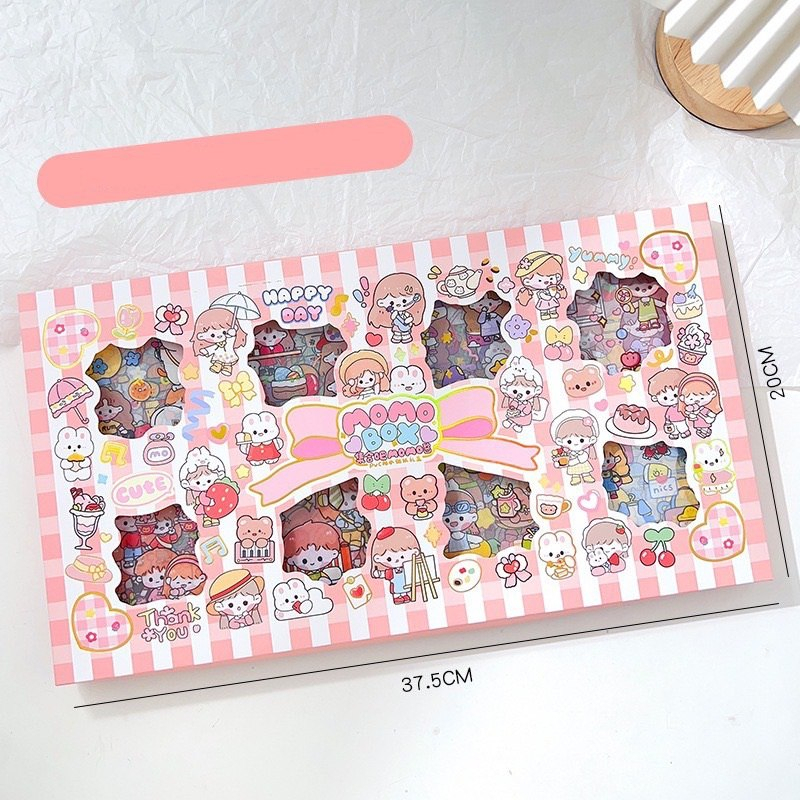 LIN128 - 200 Lembar Stiker Motif Kartun Korea Lucu Anti Air Dekorasi Handbook Scrapbook DIY Waterproof